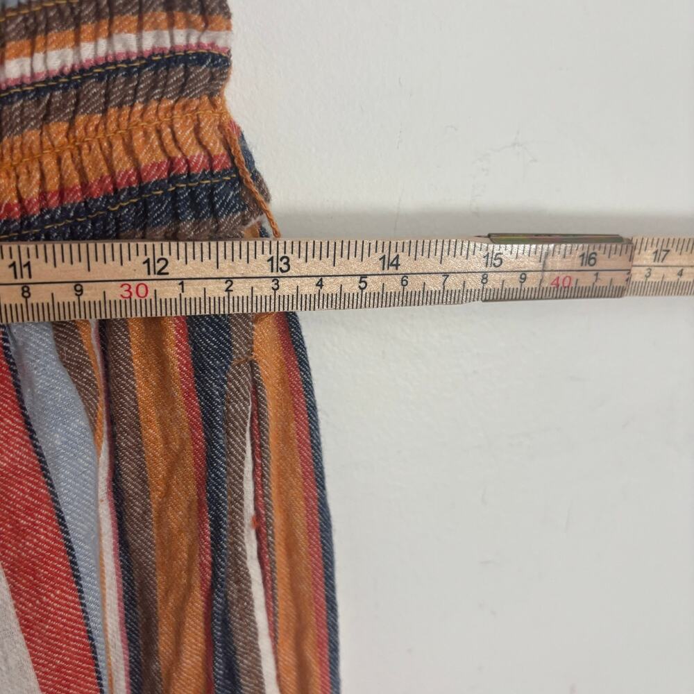 Altar'd State Linen Blend Jumpsuit Wide Leg Striped Smocked M - Picture 7 of 8
